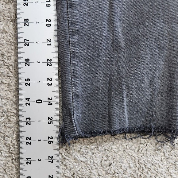 We The Free Girlfriend Jeans Embroidered Floral Cut Off Hem Cotton Blend Size 26 - Picture 12 of 16